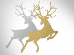 Závěsná dekorace - sob Rudolf - zlatý