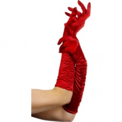 Červené rukavice - dlouhé
